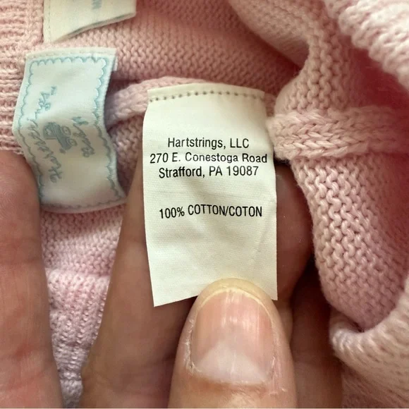 NWT Hartstrings vintage argyle Pink and White Baby Set - Picture 9 of 10